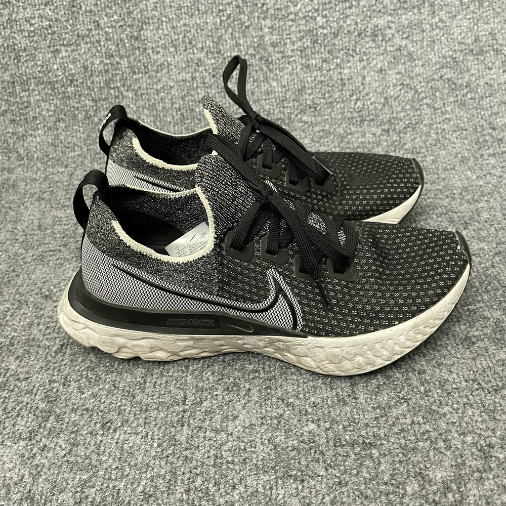 Nike React Infinity Flyknit Shoes Women's CD4372-012 Size 9 Black White